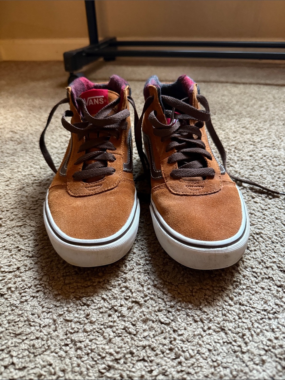 Vans Brown Suede Sneakers with flannel lined interior